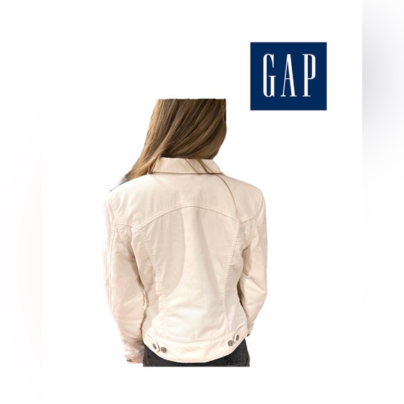 Gap cream corduroy jacket Sherpa lined size xs coat - Picture 3 of 5